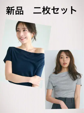2장 세트 택 포함 새상품 베이스먼트 온라인 원숄더 티셔츠