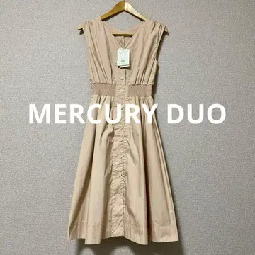 MERCURYDUO 머큐리 듀오 슬리브리스 원피스 베이지