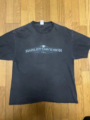 레어 Harley Davidson 흑먹색 티셔츠 XL usa제 BEEFY