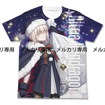 FGO 알토리아 펜드래곤 산타 타월 풀 그래픽 티셔츠 L