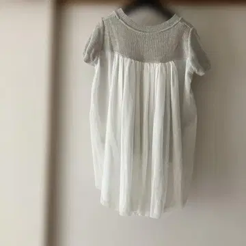 Ray beams 그레이 반팔 니트 쉬폰 상의