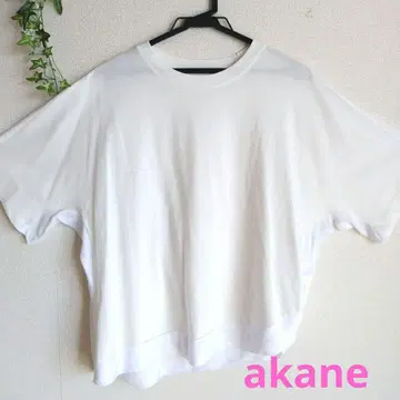 여성용 화이트 티셔츠 반팔 이소재 사용 akane 사이즈 F