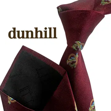 던힐 dunhill 버건디 보르도 자수 남성용 넥타이 코몬 무늬