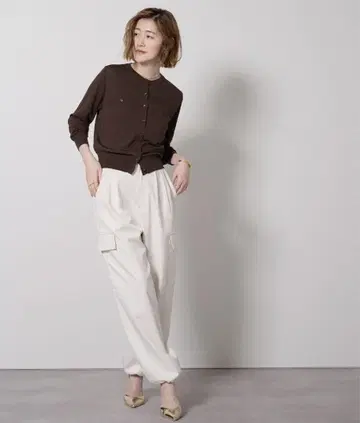 ur's UV 케어 컴팩트 니트 가디건 S 다크 브라운
