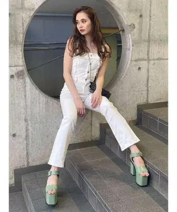 EMODA 플레어 데님 살로펫