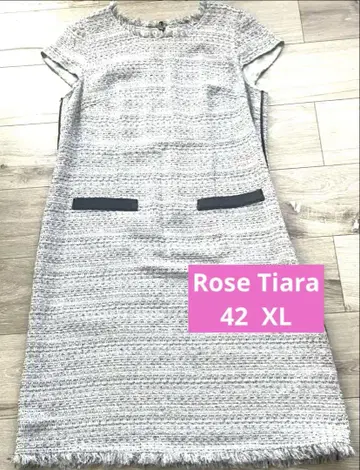 새상품급 Rose Tiara 트위드 원피스 A 라인 42 XL 빅 사이즈