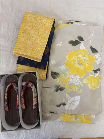 유카타, 오비, 조리 3개 세트