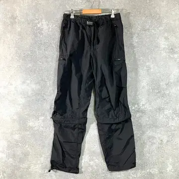 beams 카고 팬츠 블랙 무지 풀렝스 벨트 나일론