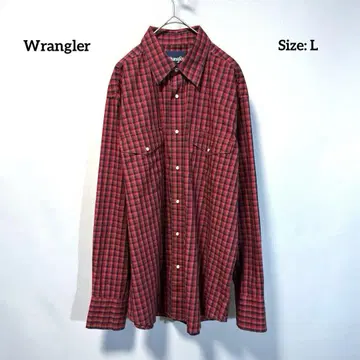 Wrangler 랭글러 웨스턴 셔츠 긴팔 코튼 체크 무늬 L