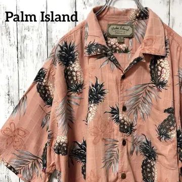 C2134 Palm Island 알로하 셔츠 파인애플 오픈 카라