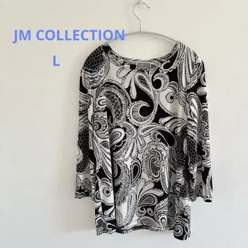 JM COLLECTION 페이즐리 무늬 반소매 티셔츠 L