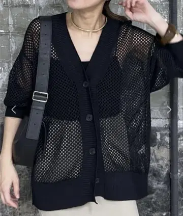 GALLARDAGALANTE 메쉬 가디건 블랙 프리 사이즈