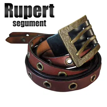 Rupert 더블 벨트 가죽 금장 장식