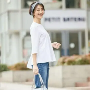 23구 시어서커 스트라이프 컷 티셔츠 화이트 38