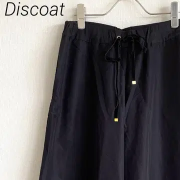 Discoat 와이드 팬츠 허리 끈 포함 심플 안감 부착 포켓 부착