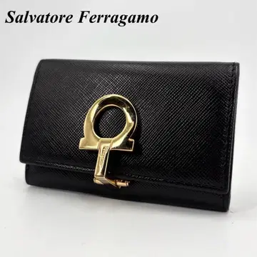미사용급 Salvatore Ferragamo 키케이스 6연 블랙
