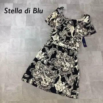 [택 포함] Stella di Blu 페이즐리 무늬 어깨 리본 원피스
