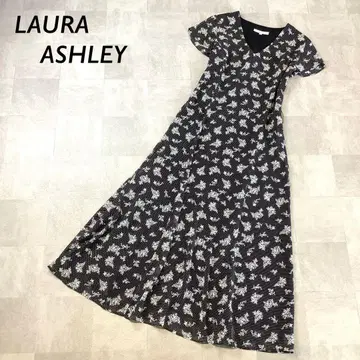 새상품급 LAURA ASHLEY 올 패턴 V넥 시어 롱 원피스