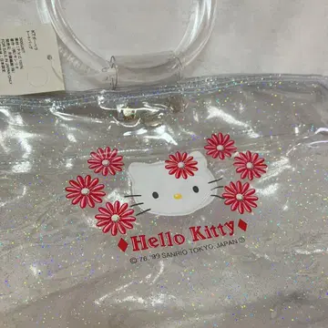 키티 거베라 키티 토트백 링 핸들 헤이세이 레트로 클리어 라메