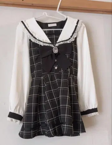 리즈리사 세일러 카라 셋업 블랙 체크