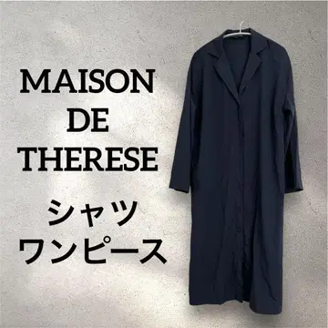 MAISON DE THERESE 셔츠 원피스 네이비