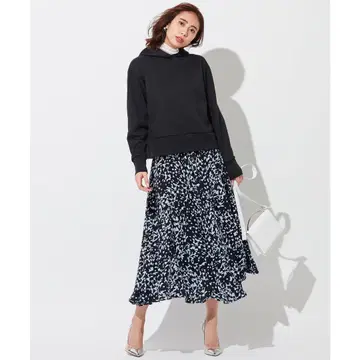 ICB 아이시비 Silhouetto Floral 플레어 스커트 블루