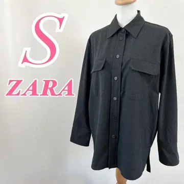 ZARA 긴팔 워크 셔츠 S 사이즈 차콜 그레이 오버 사이즈 겉옷