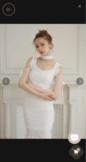 Randy 백 오픈 프릴 레이스 원피스