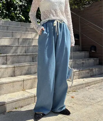 미사용 택 포함! ISOOK 아이수 릴랙스 와이드 데님