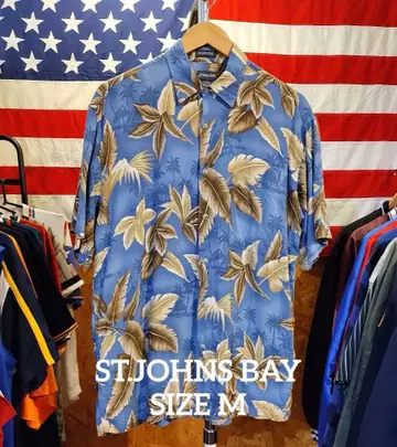 새상품급 M ST.JOHNS BAY 레이온 알로하 셔츠 USA 구제 의류