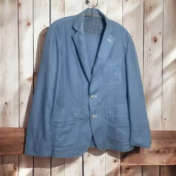 CROCODILE 남성용 라이트 블루 테일러드 자켓 린넨 면 M
