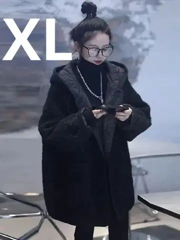 보아 코트 퀼팅 블랙 숏코트 XL