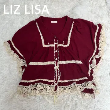 LIZ LISA 리즈리사 프릴 칼라 판초 셔츠 블라우스 와인 레드