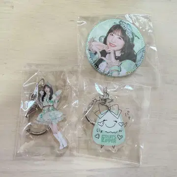 FRUITS ZIPPER 사쿠라이 유이 캔뱃지 아크링 키링 3개 세트