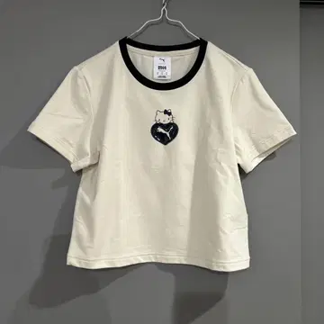 푸마 헬로키티 키티 콜라보 크롭 길이 미니 티셔츠 치비 티셔츠
