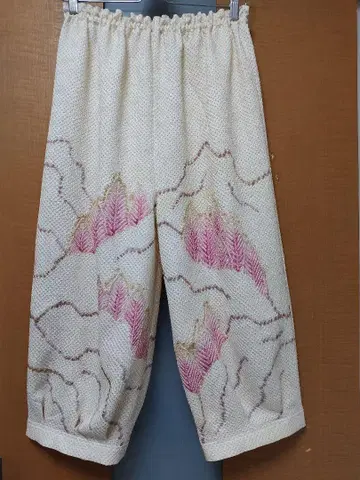 기모노 리메이크, 순수 실크, 짜기 호박 팬츠