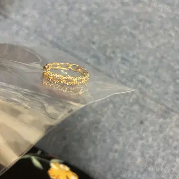 골드 크리스탈 장식 반지