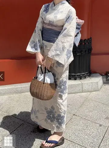 보카시 꽃무늬 유카타 세트 [gi1416]