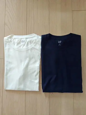 GAP 티셔츠 2장 세트 화이트 네이비
