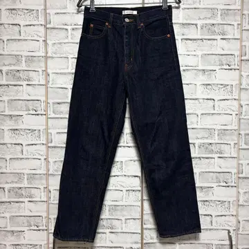MOUSSY 마우지 스트레이트 데님 팬츠 하이 웨스트 데님 네이비 24