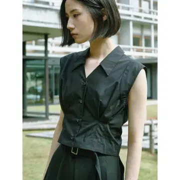 teloplan 테로플랜 Hardy Top 블랙 슬리브리스 셔츠