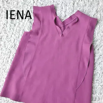 새상품급 IENA 이에나 라이트 W 크로스 프릴 슬리브리스 블라우스 핑크