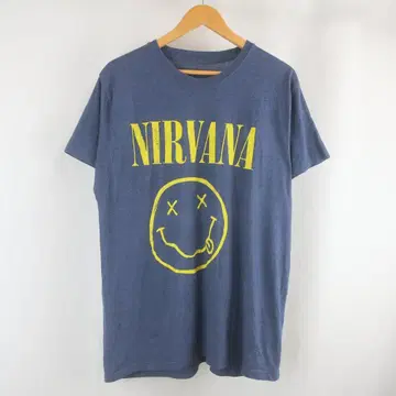 새상품급 NIRVANA SMILE 로고 프린트 락 밴드 티셔츠 구제 의류