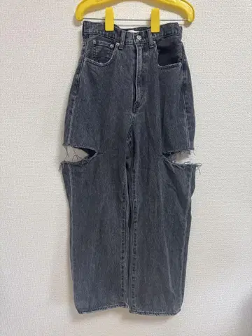 MOUSSY 블랙 데님 컷 아웃