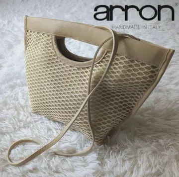 새상품급 arron 알론 2way 메쉬 가죽 백 숄더 백 이탈리아