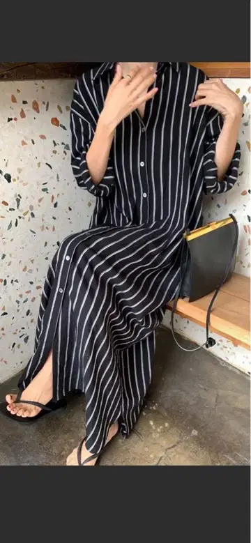 새상품 두라두라 스트라이프 셔츠 원피스