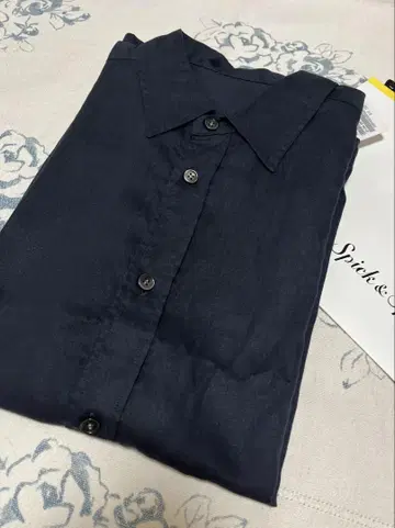 Spick and Span 린넨 블렌드 프렌치 헴 개더 셔츠 스픽