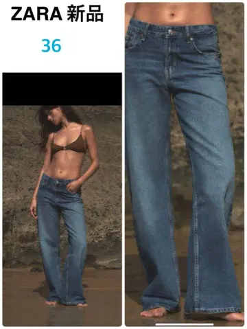 TRF RELAXED FIT 미드 블루 데님 팬츠 새상품 36 사이즈