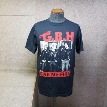 GBH 티셔츠 M 블랙 펑크 밴딩 y6745a