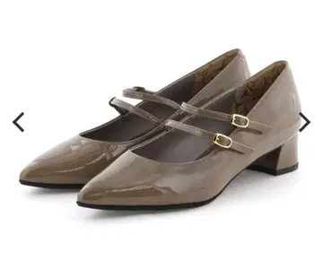 미사용 새상품 히메코 더블 스트랩 멜리 제인 펌프스 26.5 그레이